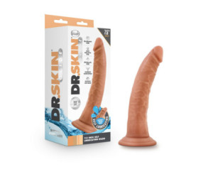 Dr. Skin Glide 7.5in Self Lubr Dildo Tan