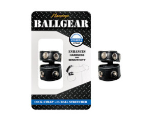 Ballgear Cock Strap W/Ball Stretcher Bk