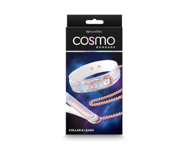 Cosmo Bondage Collar & Leash Rainbow