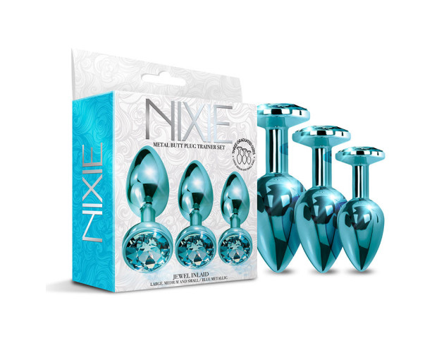 Nixie Metal Butt Plug Train Set Blue Met