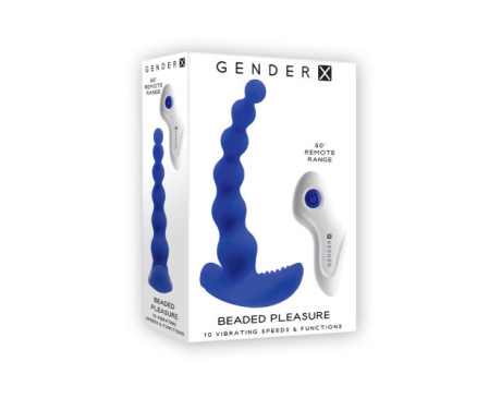 GX Beaded Pleasure Probe Vibrator Blue