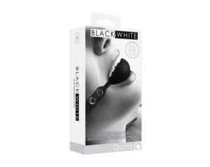 Ouch B&W Silicone Ball Gag Leather Black