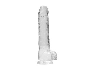 RealRock CC 10in Dildo W/Balls Clear