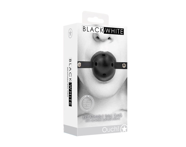 Ouch B&W Breathable Ball Gag Black