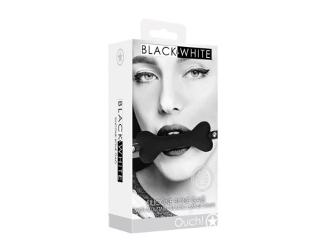 Ouch B&W Silicone BoneGag Adjustable Blk