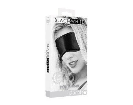 Ouch B&W Satin Eye Mask Blindfold Black