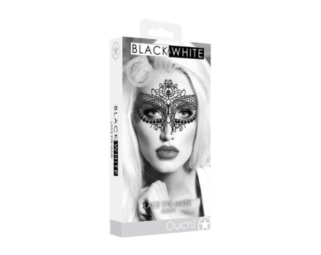 Ouch B&W Queen Lace Eye Mask Black