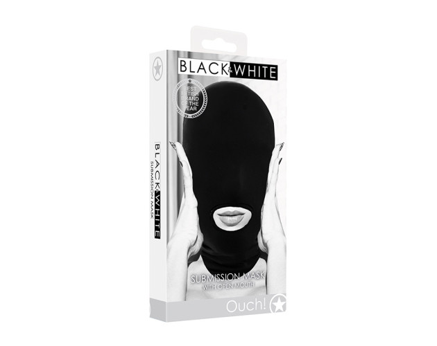 Ouch B&W Submission Mask Open Mouth Blk