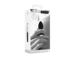 Ouch B&W Silicone Plug Removable Gem Blk