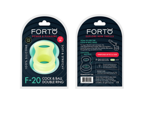 Forto F-20 Cockring Ball Stretch Med Glo