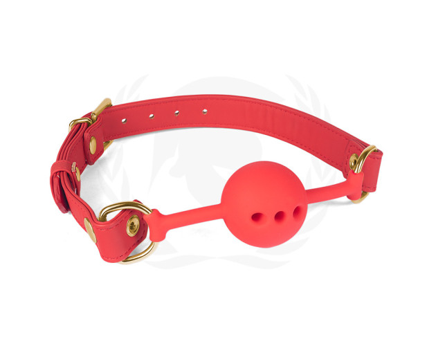 46mm Red Silicone Ball Gag w/Red Strap