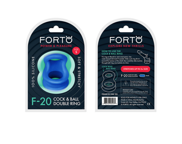 Forto F-20 Cockring Ball Stretch Sml Blu