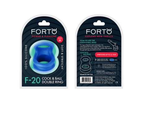 Forto F-20 Cockring Ball Stretch Med Blu