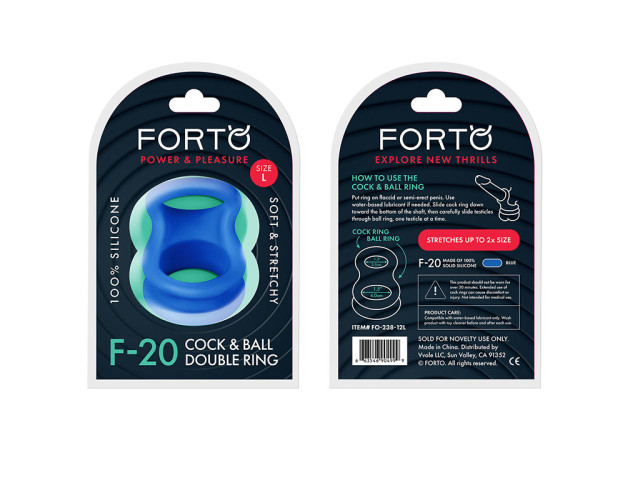 Forto F-20 Cockring Ball Stretch Lrg Blu