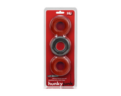 Hunkyjunk HUJ3 C-Ring 3pk Cherry/Tar Ice