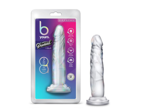 B Yours Diamond Crystal 7in Dildo Clear