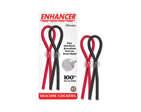 Enhancer Silicone Cockties Red & Black