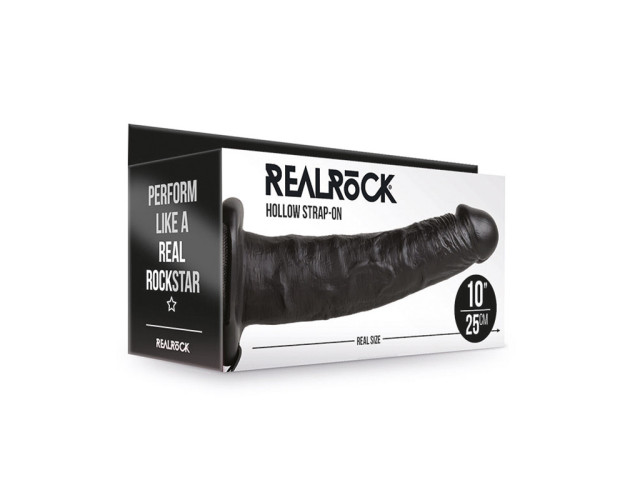 RealRock 10in Hollow Strap-On Black