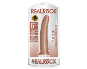 RealRock 6in Slim Dildo W/Suction Tan