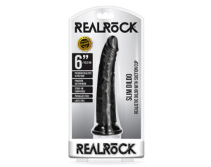 RealRock 6in Slim Dildo W/Suction Black