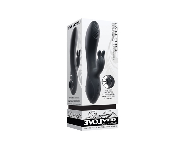 Evolved Rabbit Hole 3-in-1 Vibrator Blk