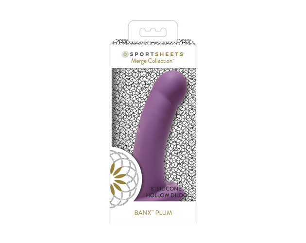 SS Merge Banx 8in Hollow Dildo Plum