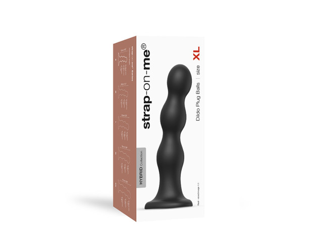 Strap-On-Me Hybrid DildoPlugBalls Blk XL