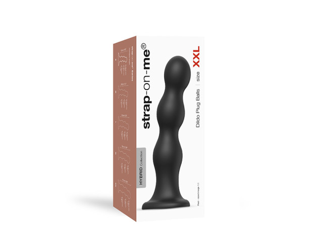 Strap-On-Me Hybrid DldoPlugBalls Blk XXL