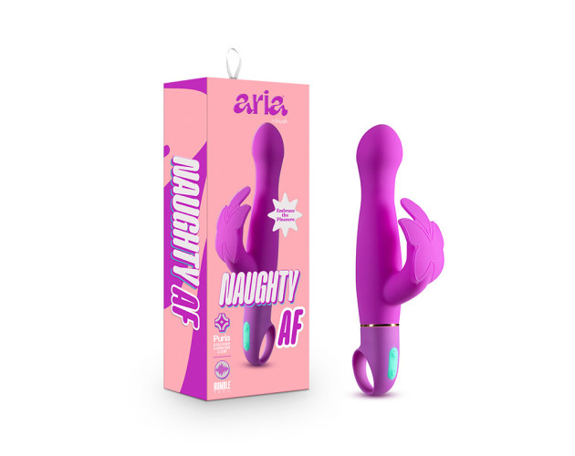 Aria Naughty AF Dual Stim Vibrator Plum