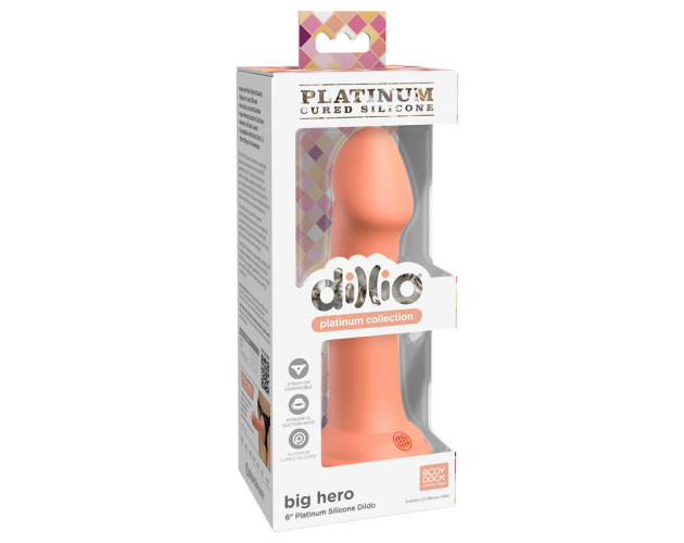 Dillio Platinum Big Hero 6in Dildo Peach