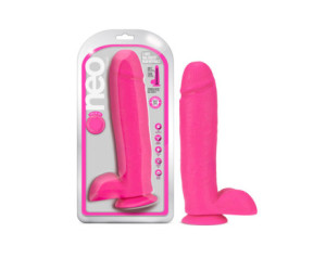 Neo 11in Dual Density Dildo Neon Pink