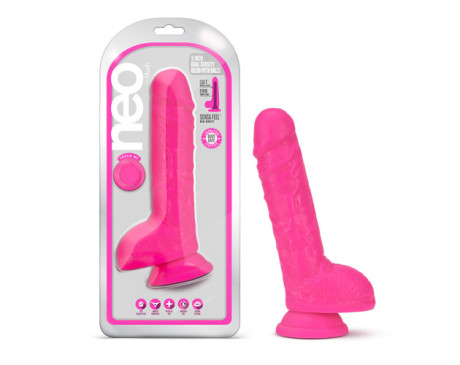 Neo 9in Dual Density Dildo Neon Pink