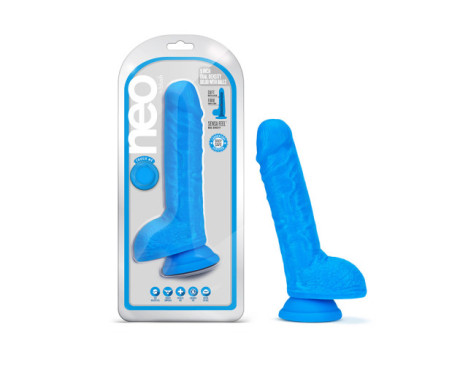 Neo 9in Dual Density Dildo Neon Blue