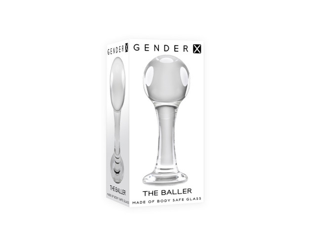 GX Baller Round Glass Anal Plug Clear