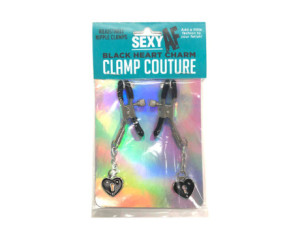 AF Sexy Nipple Clamps Black Hearts