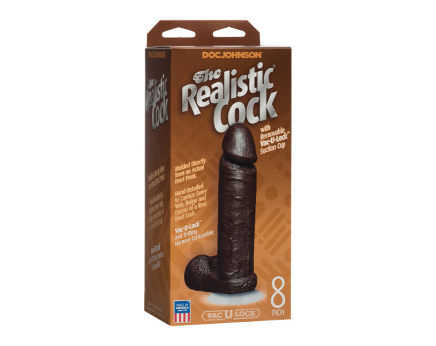 Realistic Cock - 8in Black