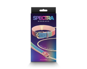 Spectra Bondage Collar & Leash Rainbow