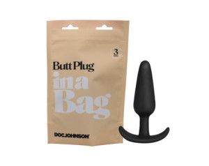 In A Bag Butt Plug 3in Black