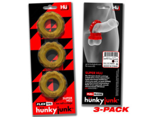 Hunkyjunk Super Huj 3pk Cockrings Bronze