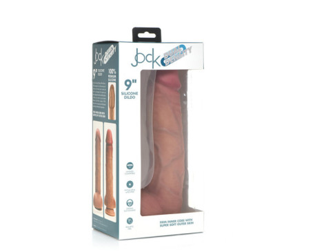 Jock Dual Dens 9in Sili Dildo w/Balls