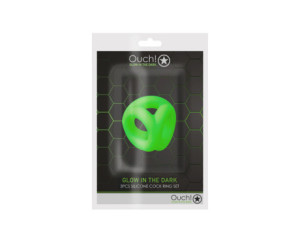 Ouch GITD Silicone Cock &Ball Sling Grn