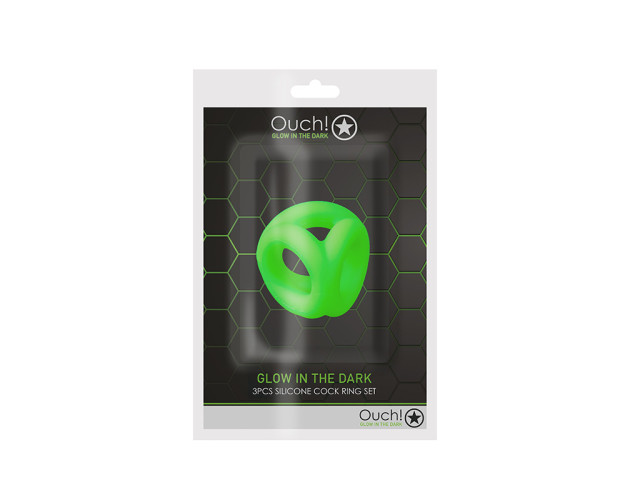 Ouch GITD Silicone Cock &Ball Sling Grn