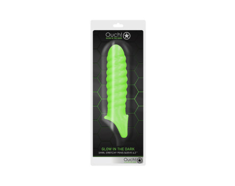 Ouch GITD Swirl Stretch PenisSleeve Grn