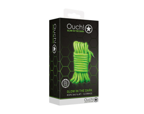 Ouch GITD Rope 5m / 16ft Neon Green