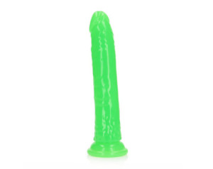 Realrock GITD Slim 9in Dildo Neon Green