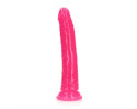 Realrock GITD Slim 9in Dildo Neon Pink