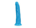 Realrock GITD Slim 7in Dildo Neon Blue