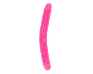 Realrock GITD Double Dong 12in Neon Pink