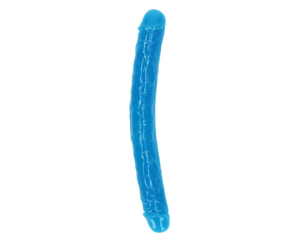 Realrock GITD Double Dong 12in Neon Blue