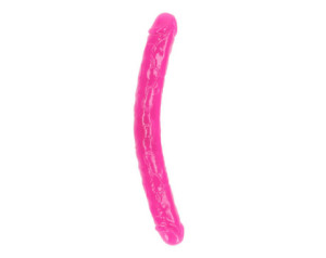 Realrock GITD Double Dong 15in Neon Pink